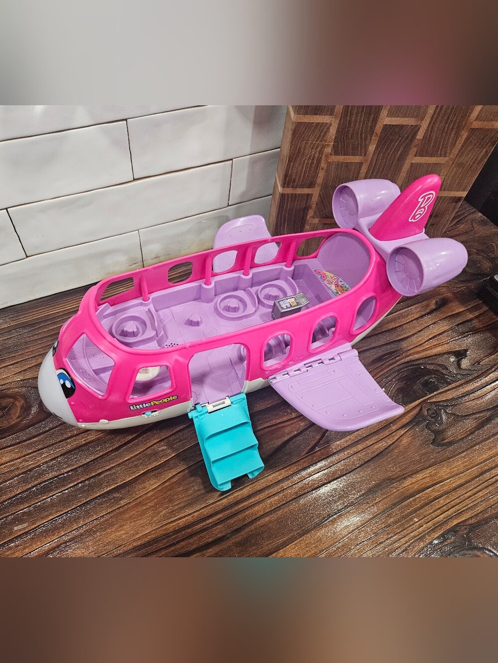 Fisher-Price Little People Barbie Pink Light Dream Airplane Light Up Nose Sounds